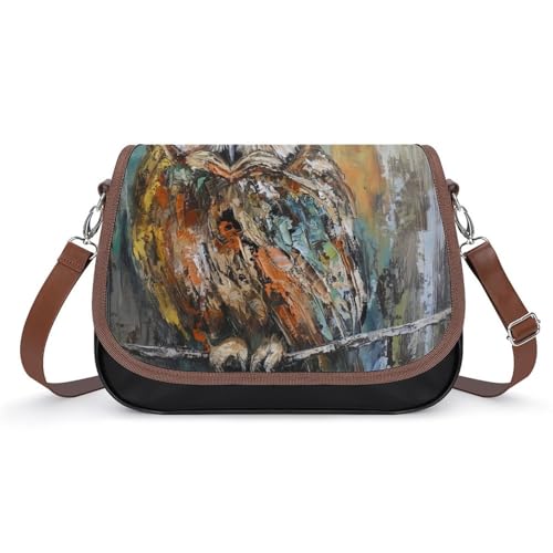 Sacoche en cuir pour femme style hibou aux finitions soignées