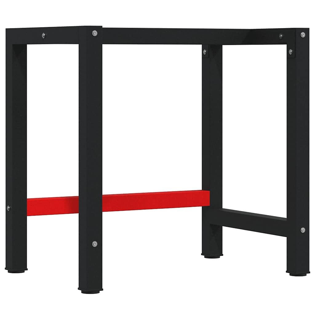 Banco de trabajo de madera maciza 100 x 60 x 83 cm de haya rectangular con estructura de metal con recubrimiento de polvo y amplia superficie de trabajo para bricolaje