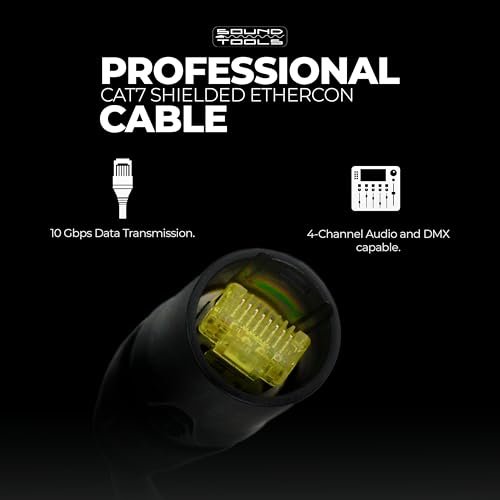 Cable SuperCAT 7 Shielded EtherCON 3 pies negro miniatura 3