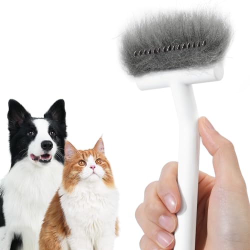 aumuca Undercoat Rake for Dogs & Cats – Deshedder & Grooming Brush – Dog Brush & Cat Brush for Long or Short Hair – Dematting Comb for Matted Fur, Kitten, Puppy, Rabbit, Horse