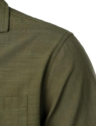 Image of JEMITOP Men's 2 Piece Outfits Summer Relaxed Fit Walking Suit Casual Cuban Guayabera Shirt and Pants Set Beach Vacation