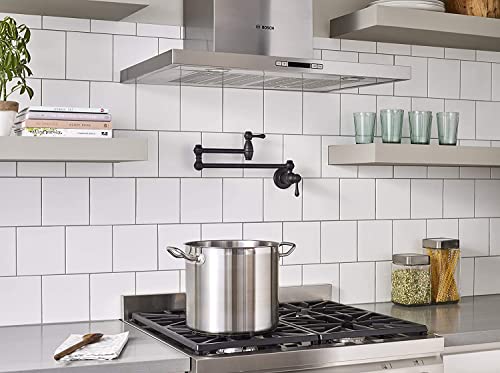 Gerber Opulence Wall Mount Pot Filler Faucet - 22-Inch Folding Double Joint Swing Arm, Heavy-Duty Brass Construction, Above Stove Installation in Stainless Steel by Gerber - Image 4