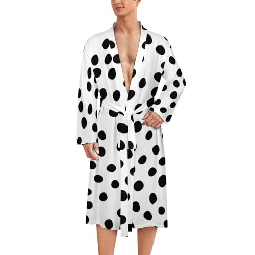 Albornoz de lunares dálmatas para hombre camisón de manga larga ideal para regalar comodidad