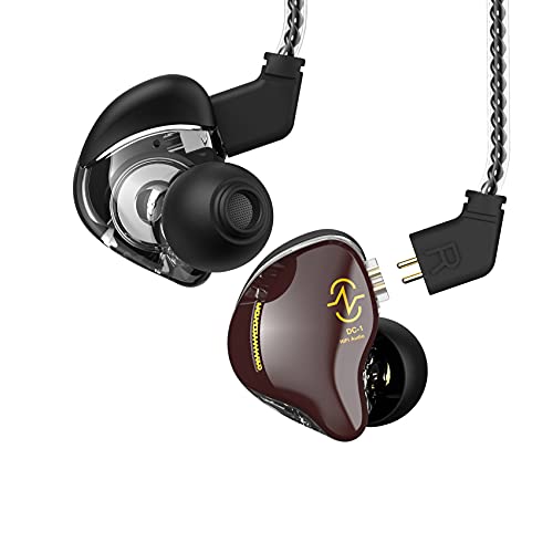 Image of CCZ in Ear Monitor Wired Earbud in Ear Headphones,1DD HiFi Bass Immersive Sound Earphones, for Drummer Musicians Singer Stage Earbuds, Patented Ear Tips Headset, Coffee Bean(Brown No Mic)