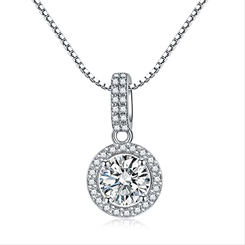 Collier en Diamant Blanc Naturel véritable Pendentif Or Élégance Féminine Haute Joaillerie