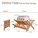 SZUAH Collapsible Bamboo Dish Drying Rack - 2 Tier Space Saving Kitchen Counter Organizer, Holds 19 Plates, Bowls & Utensils (17.8