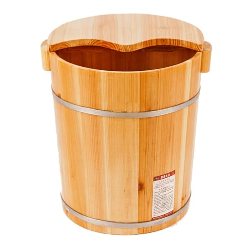 Bañera de pies de madera maciza, cubeta con masaje 40cm miniatura 1