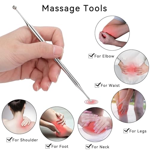 Dual Head Facial Reflexology Tools, Roestvrijstalen Draagbare Oor Acupunctuur Body Point Probe Massage Tool - Afbeelding 6