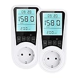 Besvic Stromzähler für Steckdose Strommessgerät, Stromzähler 3680W, Stromverbrauch Messgerät mit Großer LCD Bildschirm Hintergrundbeleuchtung, Energiekostenmessgerät Überlastwarnung für Wohnung