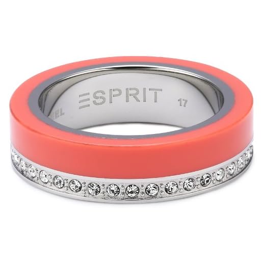 Esprit - ESRG11565G180 - Marin 68 Glam - Bague Femme - Acier inoxydable 6 gr - Cristal - Oxyde de zirconium - Blanc - T 56