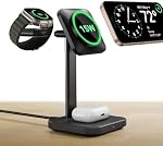 ESR for 3 in 1 Wireless Charging Station, Certified Apple Watch Charger, 15W MagSafe Charger Stand for iPhone, Wireless Charger for Multiple Devices iPhone 17e/17/16/15/14/13, Watch, AirPods, Black