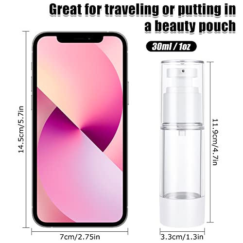 24PACK Airless Pump Bottles 1oz/30ml Empty Moisturizer Pump Dispenser Airless Cosmetic Pump Container Travel Pump Bottles for Toiletries Shampoo Lotion and Cream Clear by SENENQU - Image 2