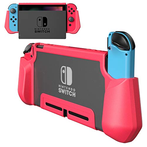 PZOZ Coque Compatible avec Nintendo Switch, Housse de Protection Ergonomique en TPU et PC Accessoire de boîtier Compatible avec Nintendo Switch (rouge) Cover