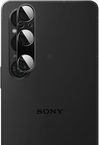 Meisho Xperia 1 V Camera Film Xperia 1 V SO-51D/SOG10 Lens Protective Case Xperia 1 V Gaming Edition Softbank Lens Guard Aluminum Cover High Transmittance/9H Hardness/Shockproof/Shatterproof/One-Piece/Easy Installation/Dustproof Xperia 1 V Camera Lens Protective Film Black