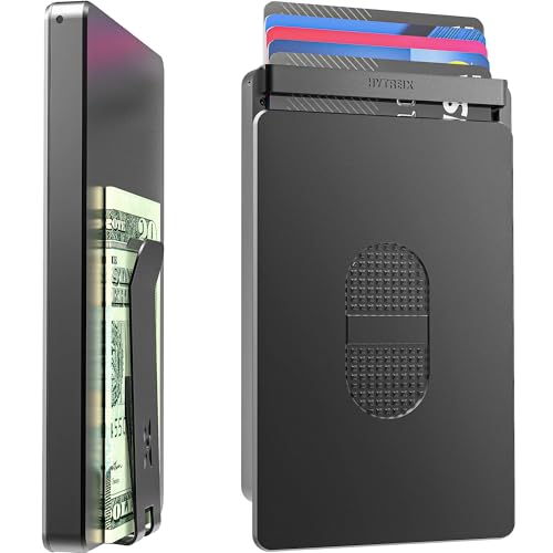 Pop-Up Wallet for Men,Slim Aluminum Wallet, Metal Wallet with RFID Blocking, Men's Front Pocket Wallet, Card Holder Wallet