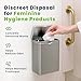 Alpine Sanitary Napkin Receptacle – 6 pack Wall Mounted Tampon Holder For Bathroom Provides Clean & Odor-Free Restroom for Home, Office & Public Restrooms (Stainless steel)