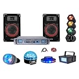  Pack 5 jeux de lumière + paire d\'enceintes + ampli