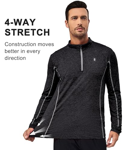 Little Donkey Andy Mens Dry Fit Quarter Zip Pullover, 1/4 Zip Moisture Wicking Lightweight Golf Cycling Running Shirts3