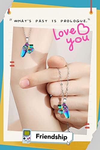 GAUEIOUR Game Controller Necklaces,Magnetic Couple Necklaces, 2-Pack Split Magnetic Colorful Copper Necklaces, Friendship, Love, Family Necklaces, Great Gifts (Colored)