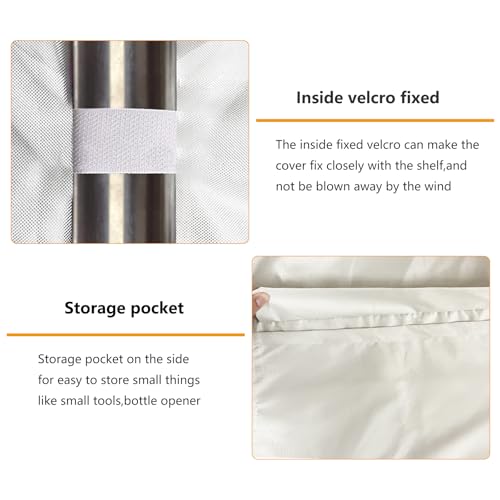 SoloToo Heavy-Duty Waterproof Wire Shelf Cover, Garage Storage Shelving Protector, Universal Fit 60 x 24 x 72 Inch Rack Covers with 1" Tolerance (Beige) by SoloToo - Image 5