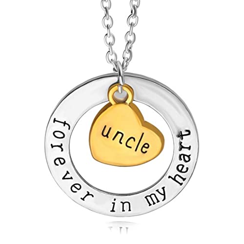 Collier chaîne pour femmes avec pendentif gravé famille et motif cœur