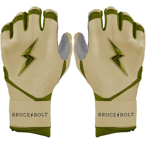 BRUCE BOLT Patriot Series Long Cuff Batting Gloves - Standard Issue - Standard Brown - Women's Small
