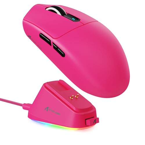 Image of MAMBASNAKE ATTACK SHARK G3PRO Wireless Gaming Mouse,Tri-Mode, Bluetooth /2.4G /USB, 59g Ultra Lightweight,25K DPI,100M Clicks Switches,RGB Magnetic Charging Dock,PAW3311 Sensor,BK52820 Chip-Red
