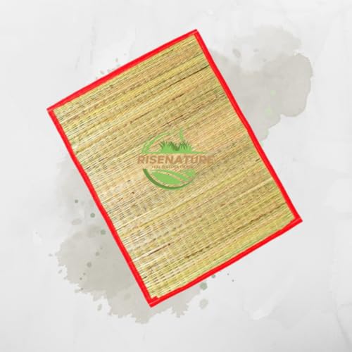 Image of Aasan Mat for Sitting - Grass Aasan Korai Grass Mat for Pooja 23 x 17 Inch (3)