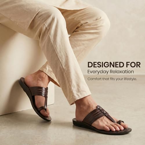 Image of Poddar Slippers, Sandals & Chappals for Men | Synthetic Leather Comfortable Footwear | Daily Use, Casual, Party, Stylish, Durable, Waterproof, Soft Sole, Anti-Slip (30052 Slipper)