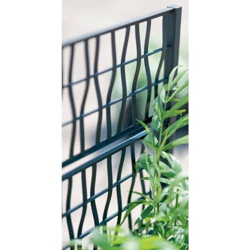 Bac a fleur Ethica rectangulaire 80 cm avec treillis gris graphite