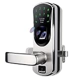 WeJupit V8 Keyless Entry Smart Door Lock,Fingerprint Stainless Steel Touchscreen with Electronic Key