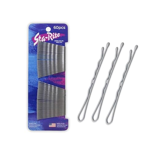 Sta-Rite Bobby Pins - Silver Hair Pins 60-Count Pack
