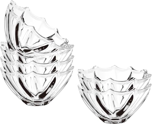 Image of WRINGO Glass Bowl for Kitchen Prep, Dessert, Dips, and Candy Dishes, Cake, Snack Bowl Set of 6 Or Nut Bowl, and Microwave Safe Clear Glass Bowls for Mixing, Storing Size 4.5 Inch