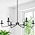 Black Farmhouse Chandelier, 6-Light Modern Dining Room Light Fixture, Industrial Kitchen Chandelier Over Table, E12 Candle Hanging Chandelier Lighting Fixture for Living Room Bedroom Foyer Entryway