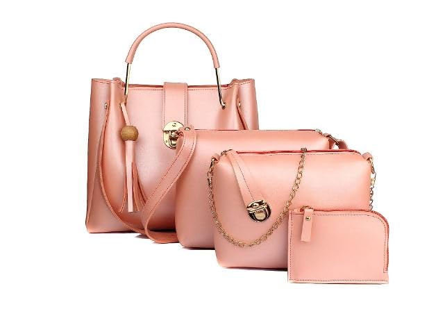 T & M THE VOGUE Womens Handbag (Set of 4) (Pink Color) (28x30x12 cm) (B0C7MWLL3P) Amazon Price History, Amazon Price Tracker