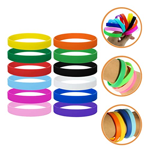 NUOBESTY 12 Pcs Em Branco Silicone Pulseiras Colorida Luminosa Pulseira de Borracha de Pulseira de P