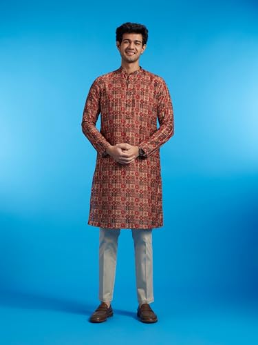 Image of DIWAS BY MANYAVAR Men's Art Silk Printed Kurta (1pc)