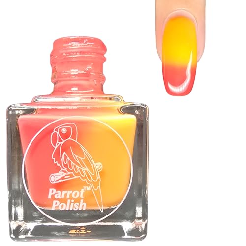 Parrot Polish Thermal Color Changing Nail Polish, Pink to Orange