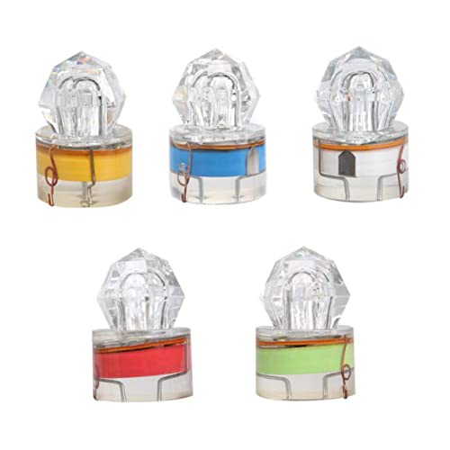 Abaodam 5Pcs LED Underwater Fishing Lure Light Bait Attractor for Night Fishing Deep Sea and Freshwater Use Red Blue White Green Colorful