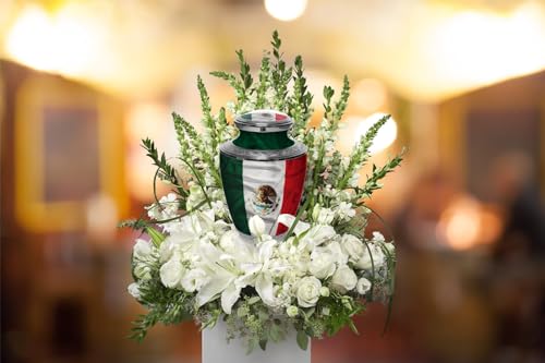 Image of Mexican Flag Cremation Urns for Human Ashes Adult Man & Urns for Ashes