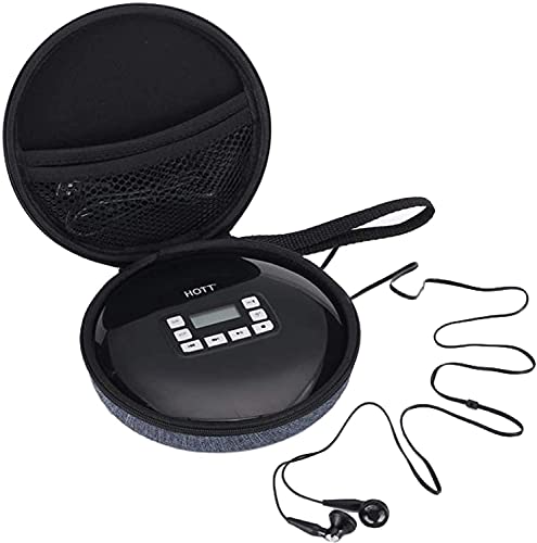 Tragbare CD-Player-Hülle, harte Tragetasche, Reise-Aufbewahrungstasche, kompatibel mit allen tragbaren CD-Playern, persönlichen kompakten CD-Playern, CDs, Kopfhörer, USB-Kabel und AUX-Kabel Cover
