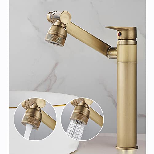 Robinets d'évier pour salle de bain blanc avec mitigeur pivotant - 3
