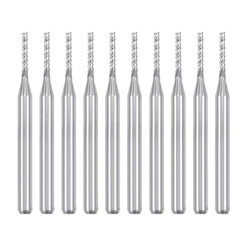 uxcell 10Pcs 1.4mm Carbide End Mill Engraving Milling Cutter CNC Router Bits for PCB Machine, 1/8" Shank by uxcell - Used condition - US$11.75
