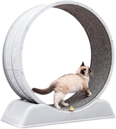 Wnicek キャットホイール 猫用トレッドミル 猫ランニングホイール 大型丈夫で静かな軽量プラスチック素材キャットランニングマシン 猫 ホイール 室内飼い猫の運動不足解消のために 大型の猫用おもちゃ 健康ケア猫 ホイール 組立式ペット用ルームランナー 組