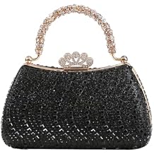 Dreubea Womens Shiny Tote Evening Bag Fashion Rhinestone Decrated Handbag