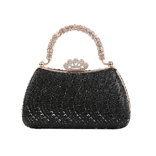 Image of Dreubea Womens Shiny Tote Evening Bag Fashion Rhinestone Decrated Handbag