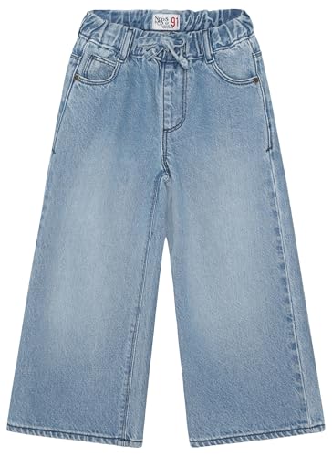 Brands4kids AS Jeans Wide Leg Fit Long Girl, Azul lavado-P147, 134 para Niñas
