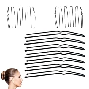 30PCS Hair Pins for buns Metal U-Shaped Hair Pins for styling Black Bobby Pins for Women Applicable to Thick Fine Fair