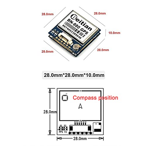 Image of BN-880 GPS Module U8 with Flash HMC5883L Compass + GPS Active Antenna Support GPS Glonass Beidou Car Navigation for Arduino Raspberry Pi Aircraft Pixhawk APM Flight Controller (Pack of 2)