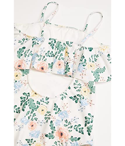 O'NEILL Girl's Arabella Floral Ruffle One-Piece (Little Kids/Big Kids) Vanilla 10 Big Kid2